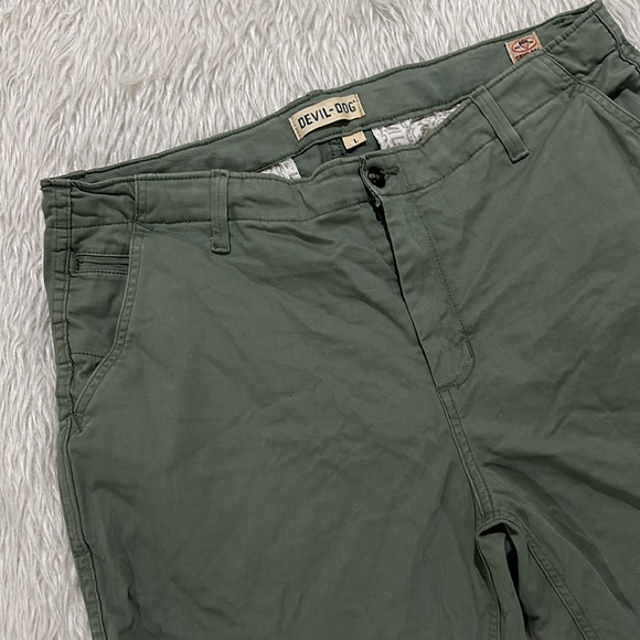 Devil Dog Dungarees Mens Chino Stretch Shorts Sea Spray Size Large - Picture 2 of 7